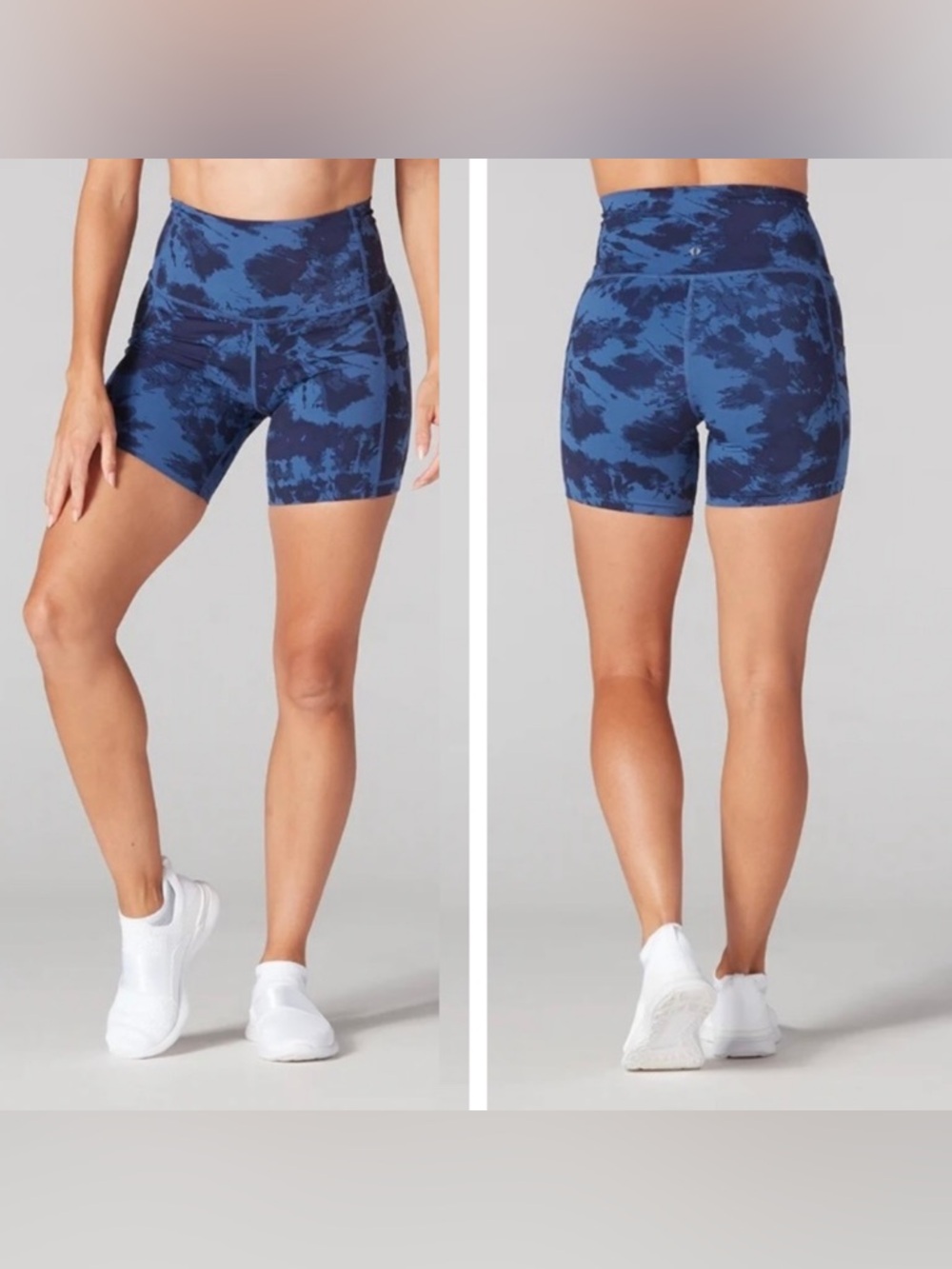 Tavi Stash & Dash Biker Shorts 6" Blue Tie Dye Size S